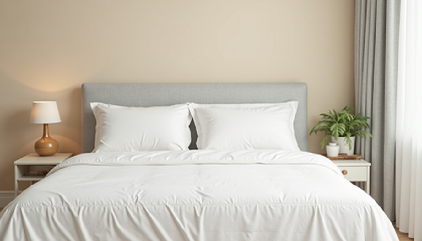 Pristine bed in a spotless bedroom after professional bed bug removal service